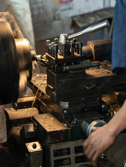Lathe machine closeup